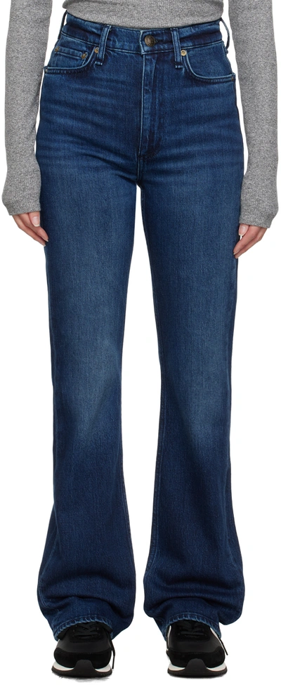 Shop Rag & Bone Navy Wide-leg Jeans In Eden