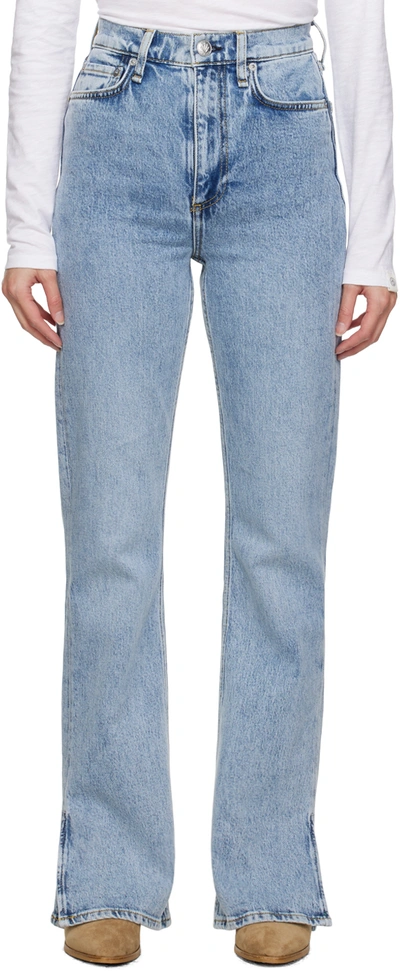 Shop Rag & Bone Blue Wide-leg Jeans In Summers