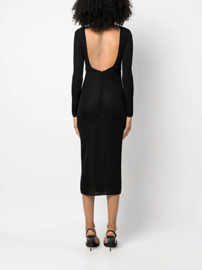 Shop Alexandre Vauthier Abito Midi In Maglia In Black