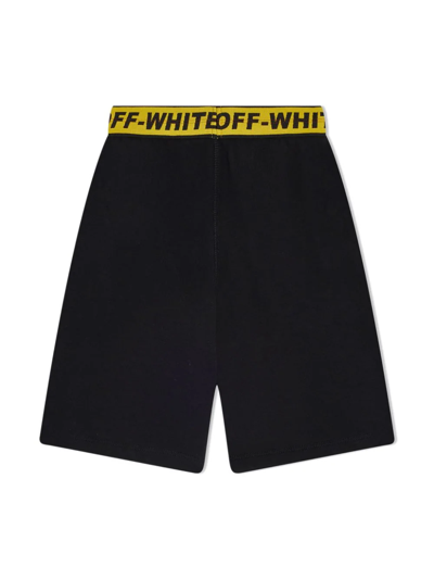 Shop Off-white Shorts In Felpa Con Banda Logata In Black