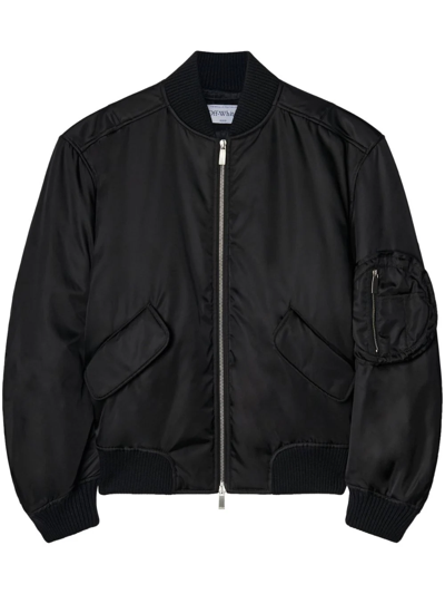 Shop Off-white Bomber Con Zip In Black