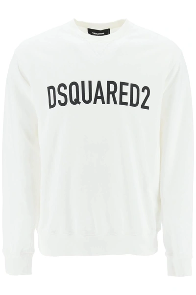 Shop Dsquared2 Logo Print Sweatshirt In White (white)