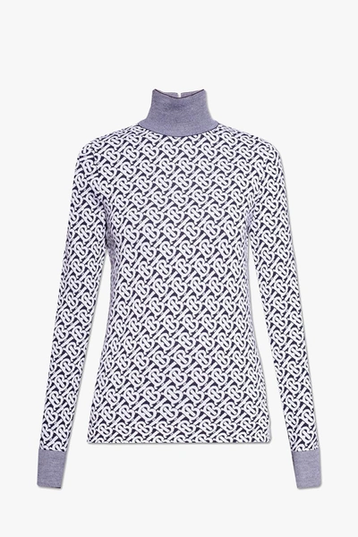 Shop Burberry Nicky Top With Stand Collar In Grigio
