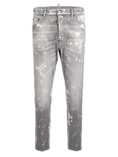 Shop Dsquared2 Relax Long Crotch Jeans In Gray