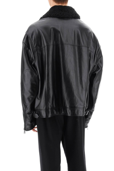 Shop Dolce & Gabbana Leather-and-fur Biker Jacket In Black