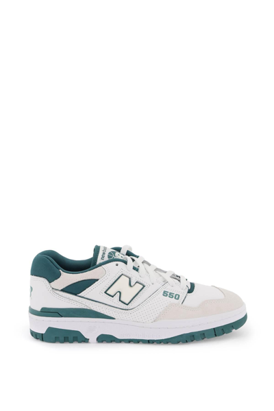 Shop New Balance 550 Sneakers In White,green