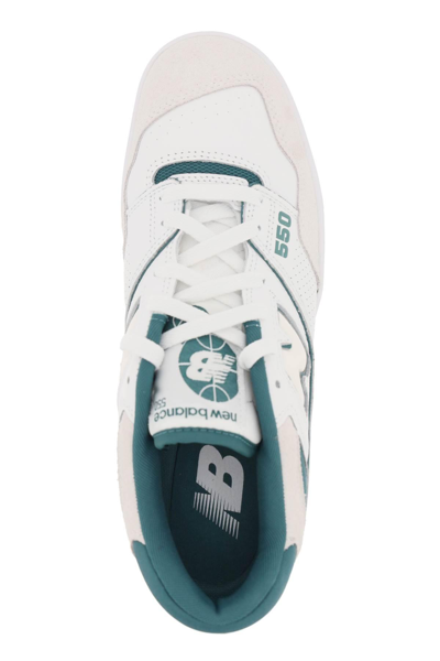 Shop New Balance 550 Sneakers In White,green