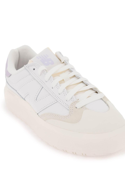 Shop New Balance Ct302 Sneakers In White,purple
