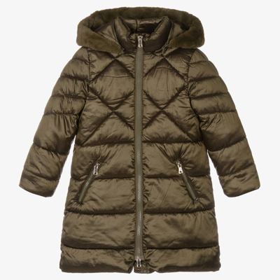 Shop Mayoral Girls Green Hooded Puffer Coat