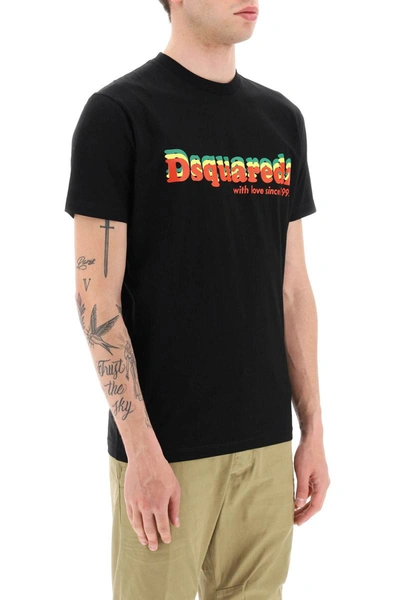 Shop Dsquared2 Logo Print Cool Fit T-shirt In Black