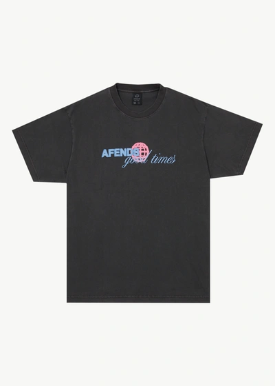 Shop Afends Graphic Boxy  T-shirt In Black