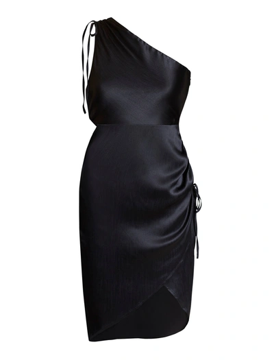 Shop Bcbgeneration Asymmetrical Midi Dress In Black