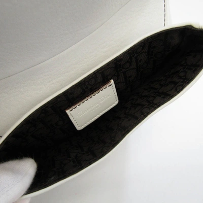 Shop Dior Saddle White Leather Clutch Bag ()