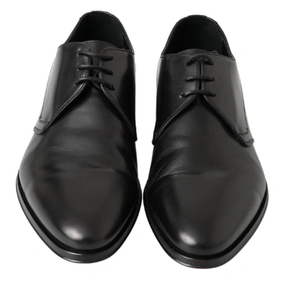 Dolce & Gabbana Black Derby Formal Dress Men's Shoes In Black