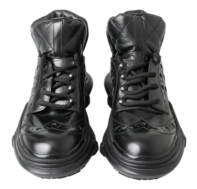 Shop Dolce & Gabbana Black Leather Ankle Casual Men's Boots