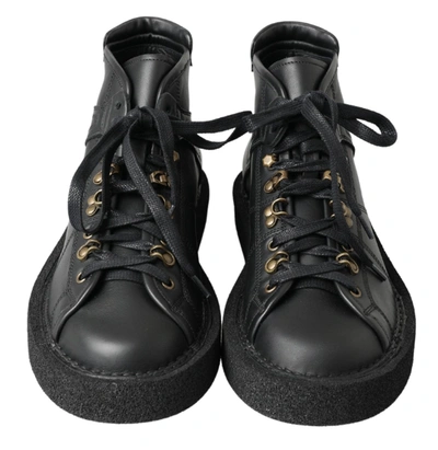 Shop Dolce & Gabbana Black Leather Slip On Stretch Men's Boots