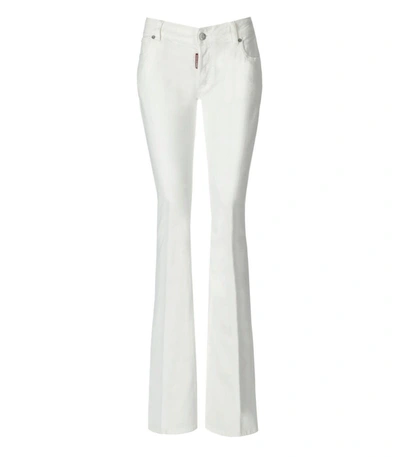 Shop Dsquared2 Twiggy White Flare Jeans In Bianco