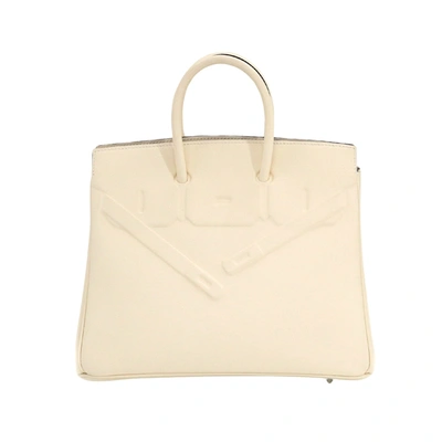 Shop Hermes Hermès Birkin White Leather Handbag ()