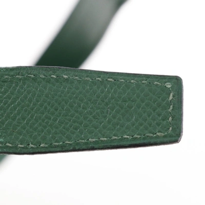 Shop Hermes Hermès Green Leather Shopper Bag ()