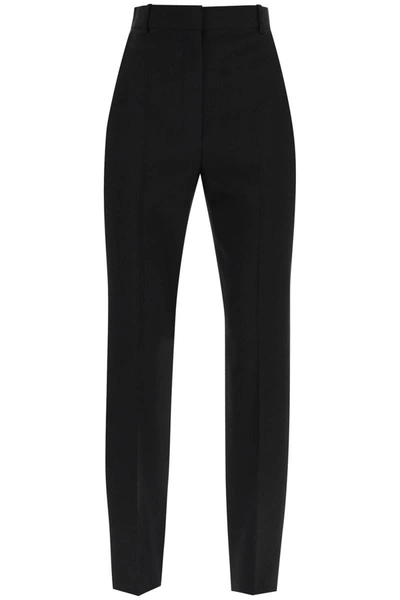 Shop Alexander Mcqueen High-waisted Cigarette Trousers In Black