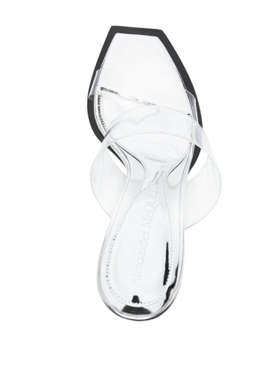 Shop Alexander Mcqueen Sandals In Transparent/silver