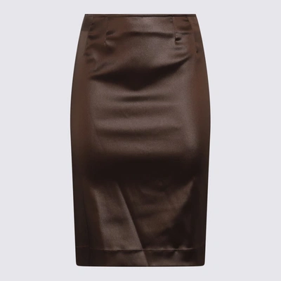 Shop Dolce & Gabbana Brown Midi Skirt