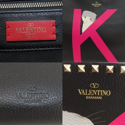 Shop Valentino Garavani Rockstud Black Leather Tote Bag ()