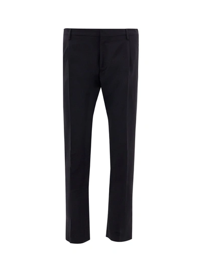 Shop Valentino Tailored Wool Blend Blue Men's Trousers