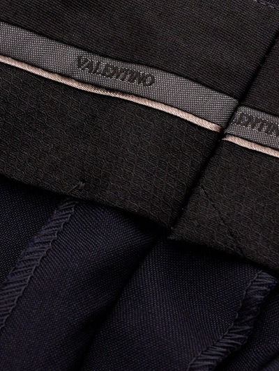 Shop Valentino Tailored Wool Blend Blue Men's Trousers