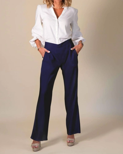 Shop Angela Horton Venice Pant In Navy In Blue