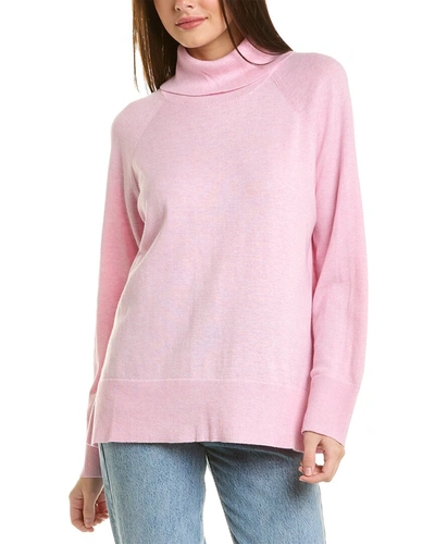Shop Hannah Rose Live-in Cashmere-blend Turtleneck Sweater In Pink