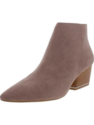 Shop Alfani Armena Womens Faux Suede Pointed Toe Ankle Boots In Grey