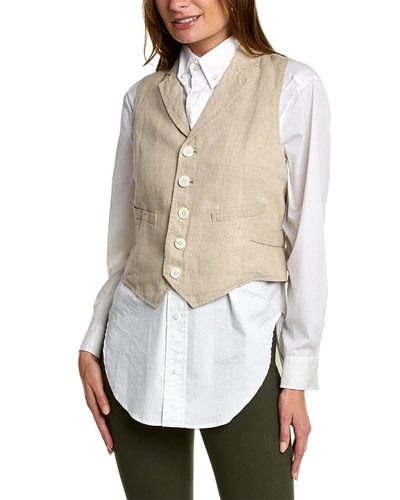 Shop Alex Mill Mathilde Linen Vest In Brown