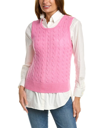 Shop Alex Mill Cable Knit Wool & Alpaca-blend Sweater Vest In Pink