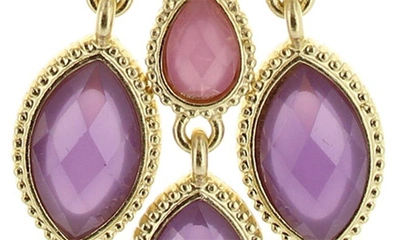 Shop Olivia Welles Rose Chandelier Earrings In Purple