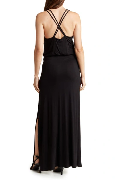 Shop Go Couture Crossback Maxi Dress In Black