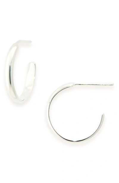 Shop Madewell Delicate Collection Demi-fine Small Hoop Earrings In Sterling Silver