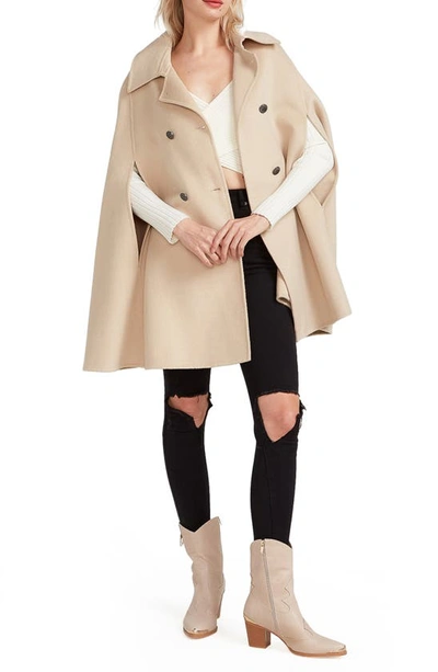Belle & Bloom On My Mind Wool Blend Cape - Pale Oat