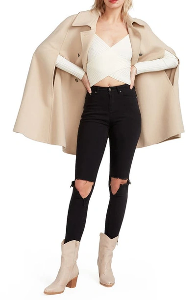 Belle & Bloom On My Mind Wool Blend Cape - Pale Oat