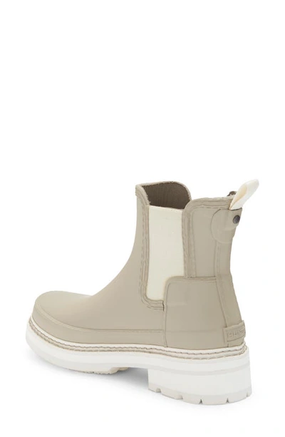 Shop Hunter Refined Stitch Waterproof Chelsea Boot In Skimming Stone/ Shaded White