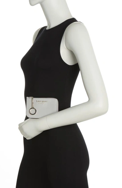 Shop Kate Spade Cameron Medium L-zip Card Holder In Nimbous Grey