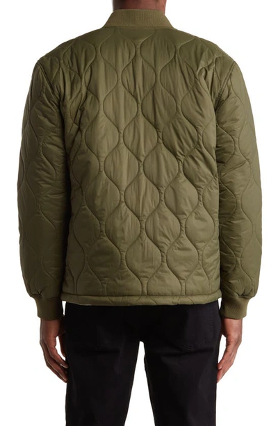 14th & Union Quilted Bomber Jacket In Olive Night