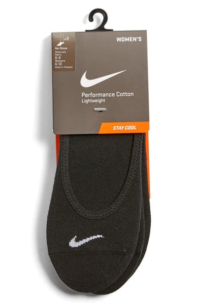 Shop Nike 3-pack No-show Socks In Black/ White
