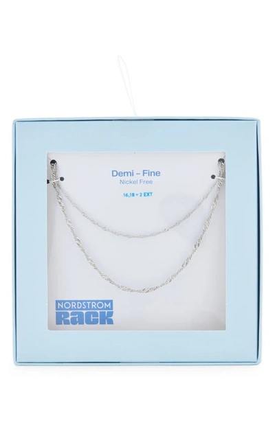 Shop Nordstrom Rack Demi-fine Layered Singapore Chain Necklace In Silver