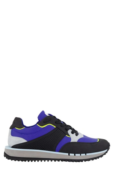 Shop Dkny Mixed Media Sneaker In Blue