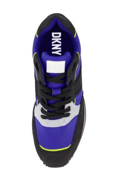 Shop Dkny Mixed Media Sneaker In Blue