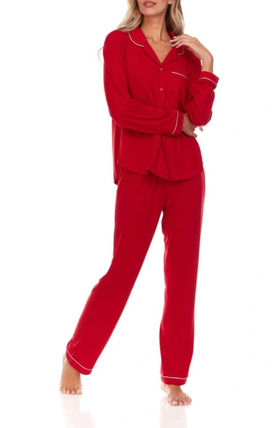 Flora Nikrooz Flora By  Alice Long Sleeve Top & Pants Pajamas In Red