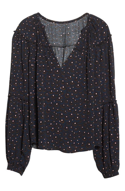 A.l.c Jenna Abstract Print Top In Black/ Blue Multi