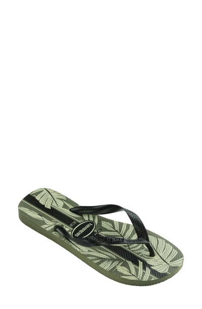 Shop Havaianas Aloha Flip Flop In Moss