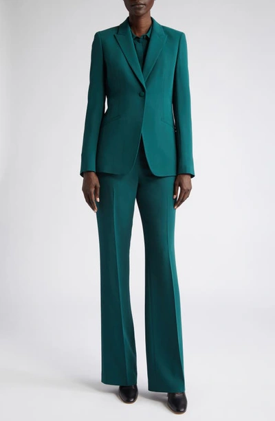 Lafayette 148 Gates Crepe Flare Leg Pants In Deep Ivy